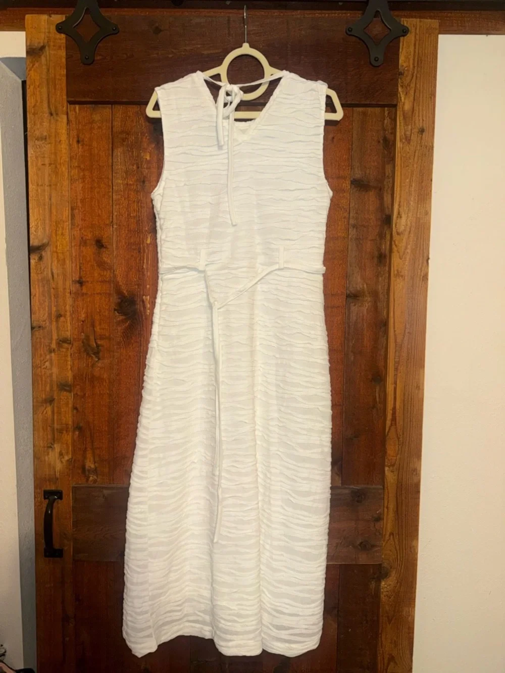 Proenza Schouler White Textured Sleeveless Midi Dress - Picture 3 of 5